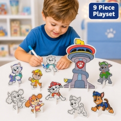 Paw Patrol 9pc Stand Up Colour-In Playset